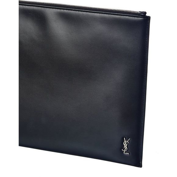 Saint Laurent Zipped Leather Pouch, Black - Picture 3 of 4